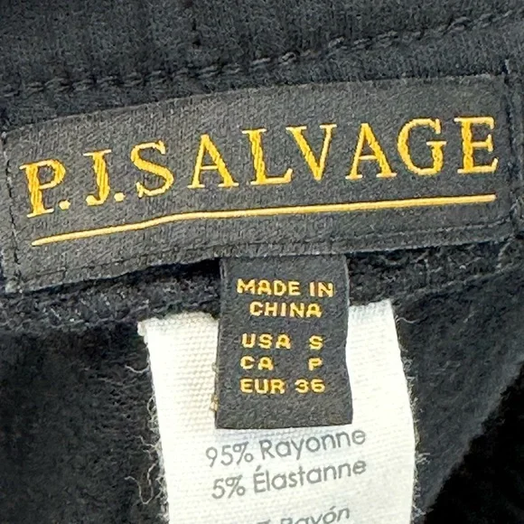 PJ Salvage Drawstring Tie Dye Lounge Sleep Jogger Pants - Black Rust Orange - Picture 6 of 9